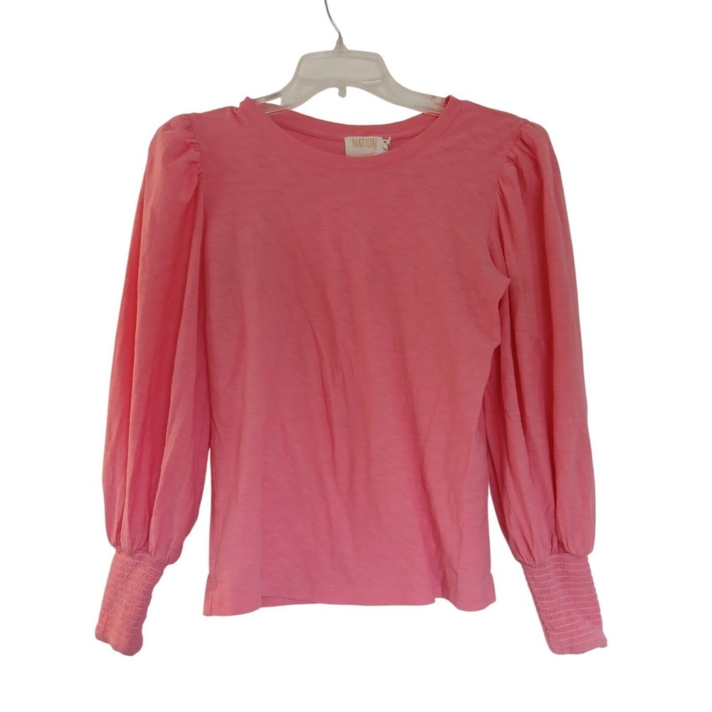 Nation LTD Womens Puff Long Sleeve Top Size‎ Small Salmon